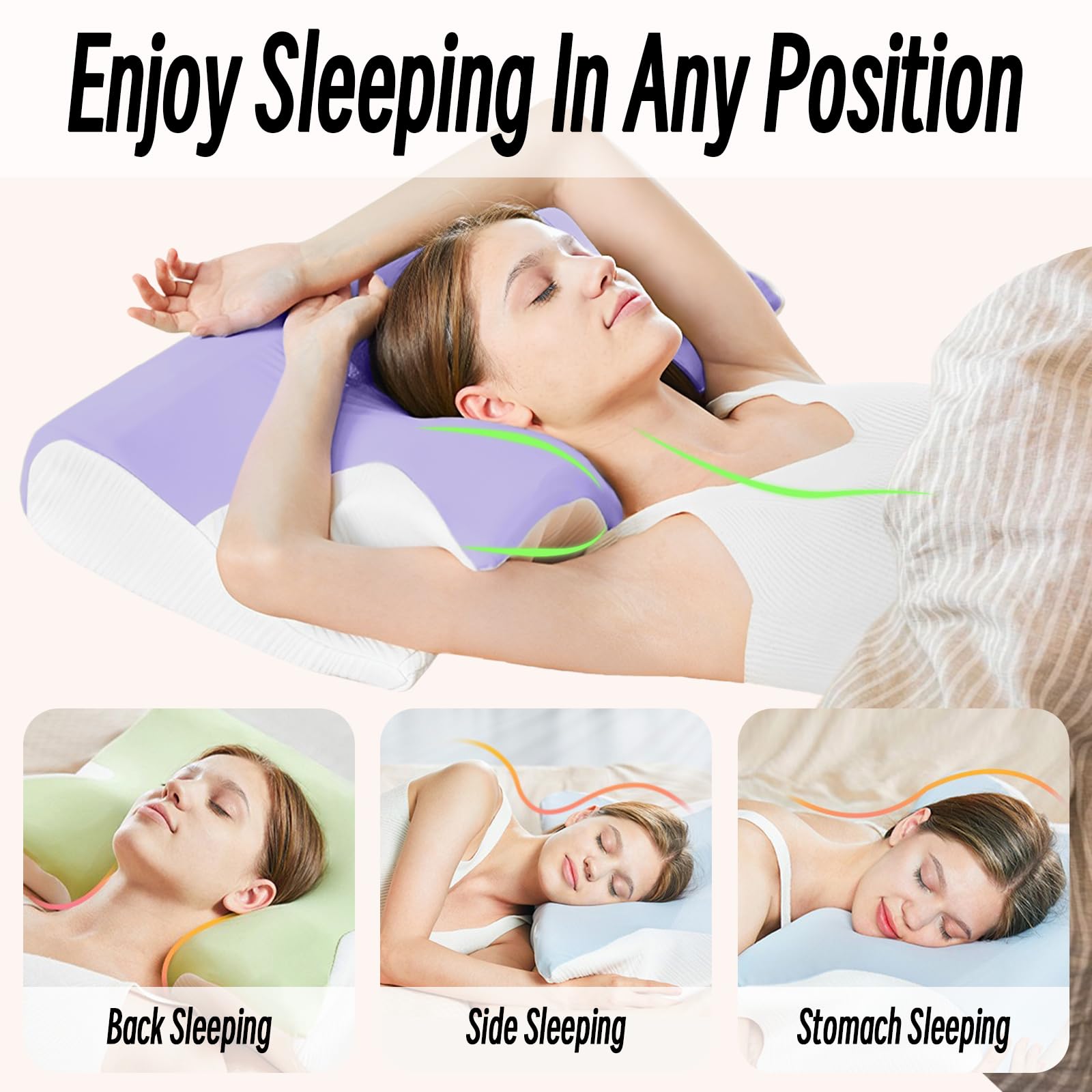 Amazon.com: Good Haus Cervical Neck Pillow for Neck Pain, Snoring