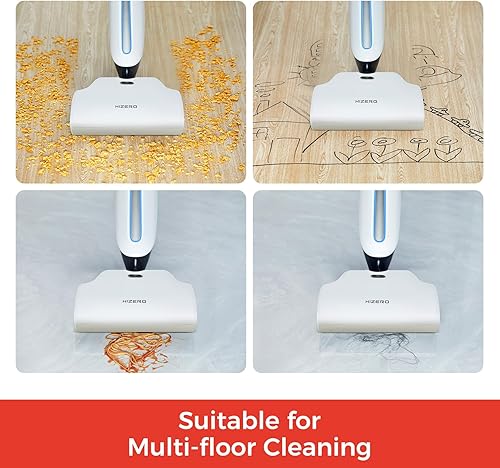 Miniatura 7 de HIZERO Limpiador de pisos duros mejorado F500, limpiador inalámbrico de 60 minutos de tiempo de funcionamiento, limpiadores verticales ligeros y