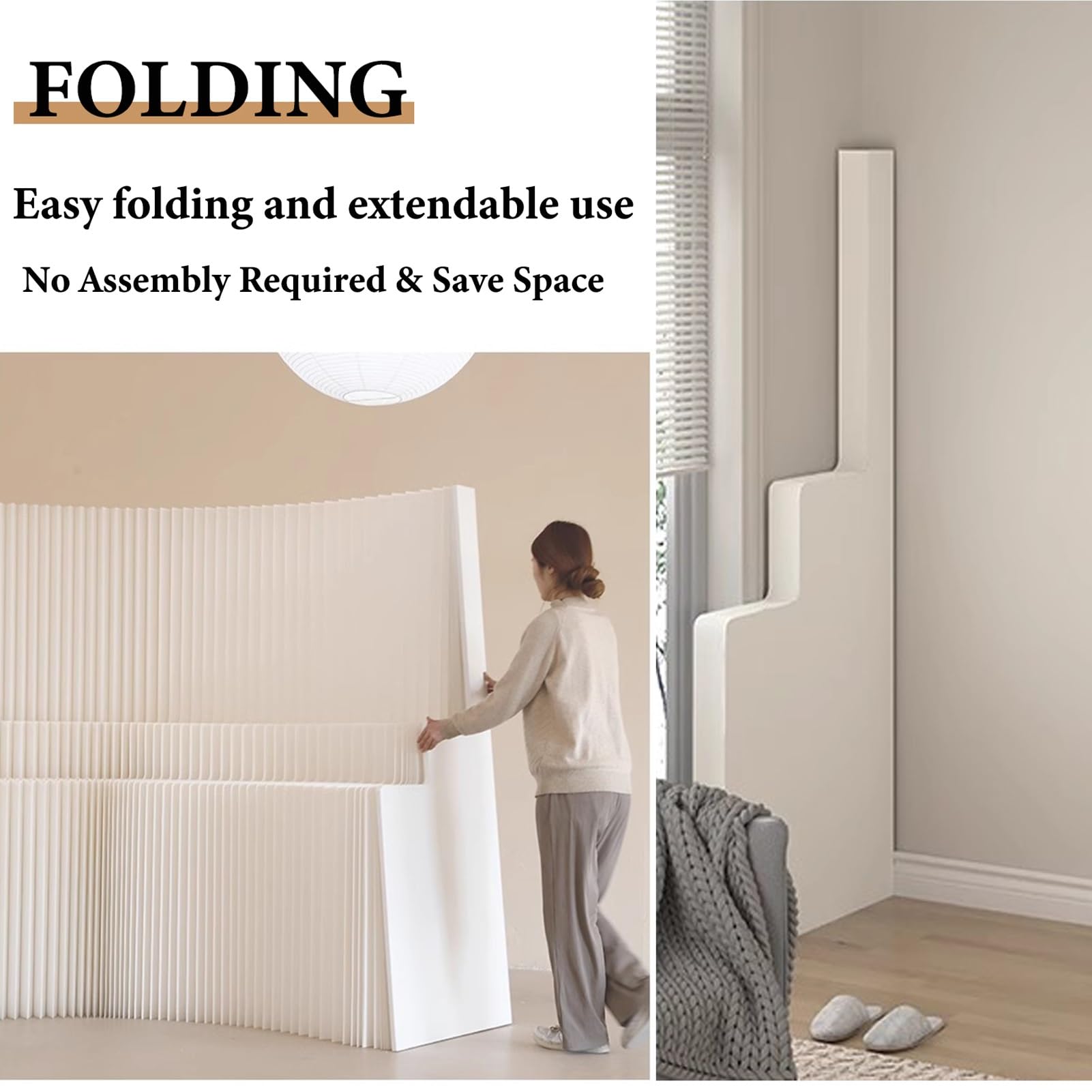 Biombo Separador Divisor De Habitación De Papel Retráctil, Pantalla De Privacidad Plegable, Divisor De Habitación De Pared De Papel Plegable Con Estante De Exhibición De Almacenamiento De 3 Capas(2x2m