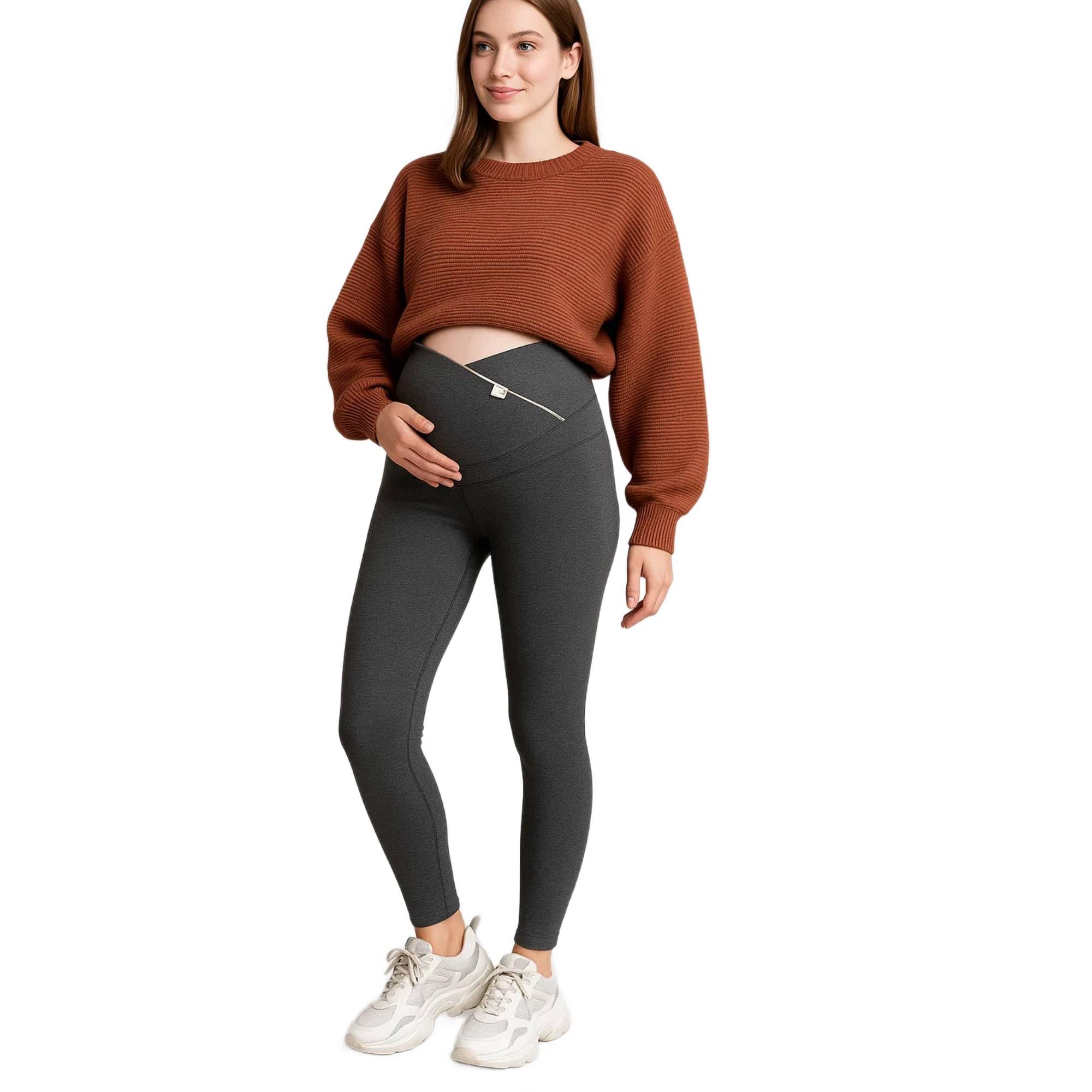 fashiol UltraComfort High-Waist Maternity Leggings with Adjustable Belly Support Panel and Flexibility Throughout Pregnancy-picture-40