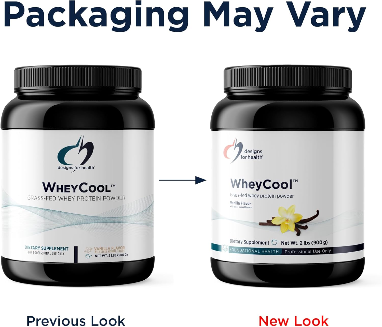 Designs for Health WheyCool - Grass Fed Whey Protein Powder Supplement with 22g Protein, May Support Athletes, Muscles + Energy - Non-GMO + Gluten-Free, Vanilla (30 Servings / 900g)