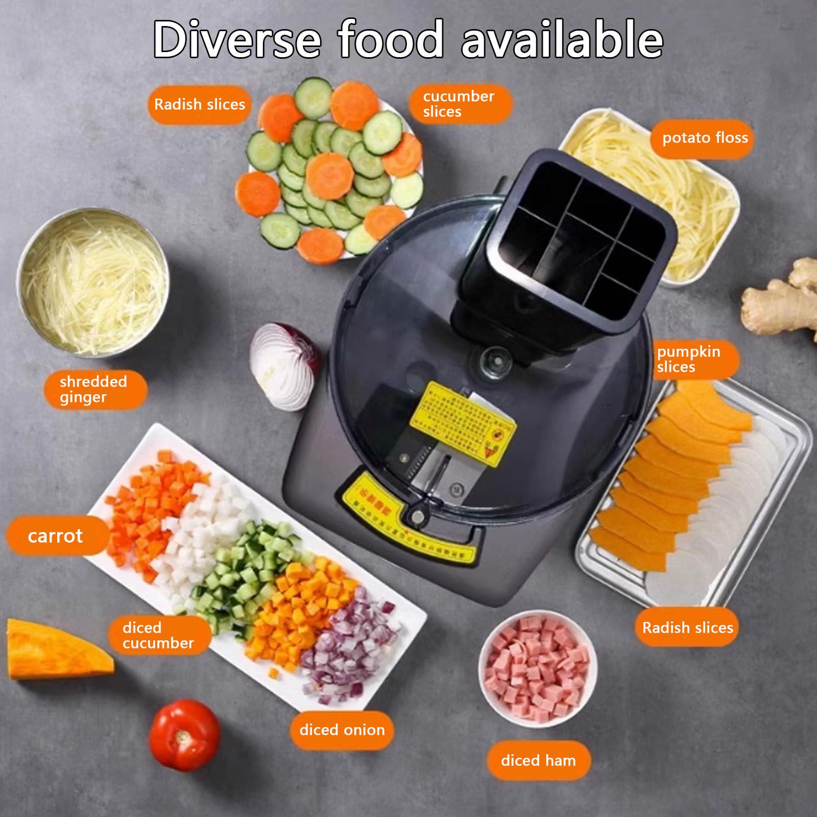 Tritatutto elettrico automatico 3 in 1 multifunzione per verdure e frutta