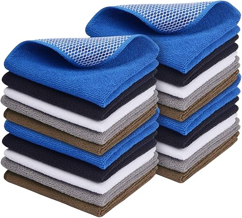 SINLAND Paño de microfibra para lavar platos, el mejor paño de cocina, paños de cocina, paños de limpieza, paños de poliéster con lado socavado,