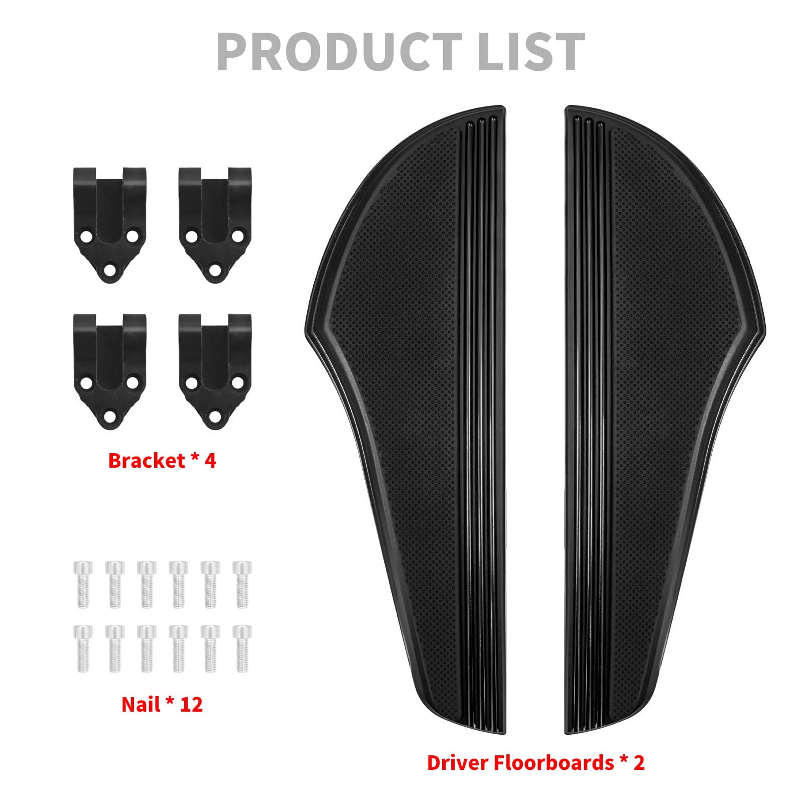 Pedali per Harley Touring Road King Road Glide Electra Street Softail - Nero