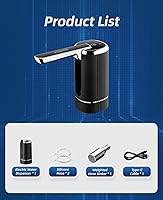 Vista 5 de 5 Gallon Water Dispenser – Rechargeable & Foldable Electric Water Jug Pump, USB Charging Water Bottle Pump with 2 Silicone Hoses & 304 Stainless