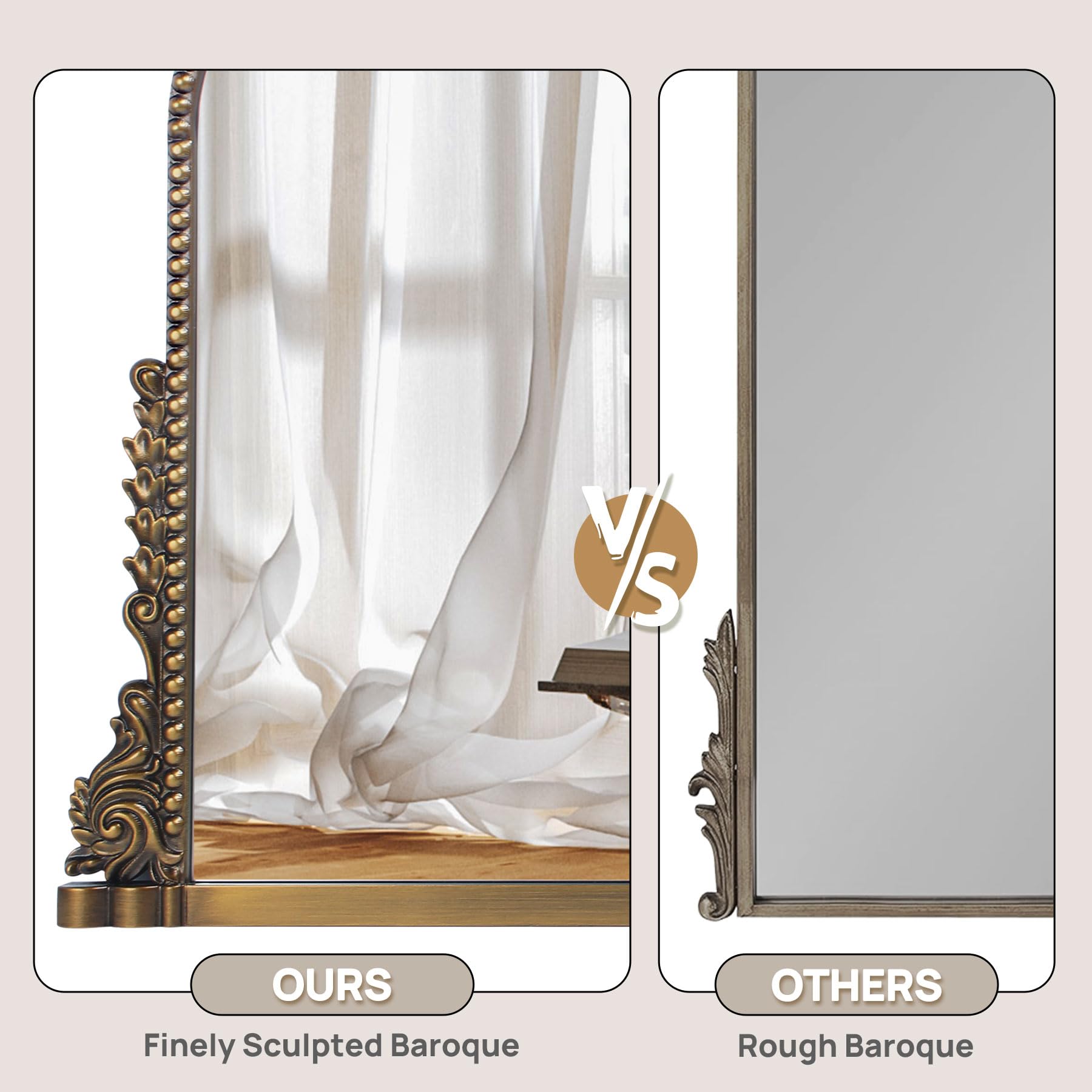 ヴィンテージ鏡 Amazon.com: Wemily Vintage Baroque Arched Mirror - Traditional