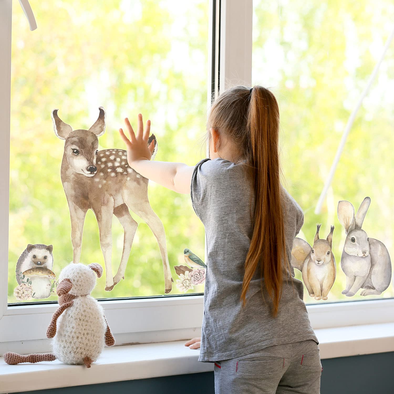 Woodland Animals Window Stickers (Regular Size) | Autumn Window Stickers | Perfect for Decorating Your Home This Autumn | Easy to Apply | Repositionable and Reusable