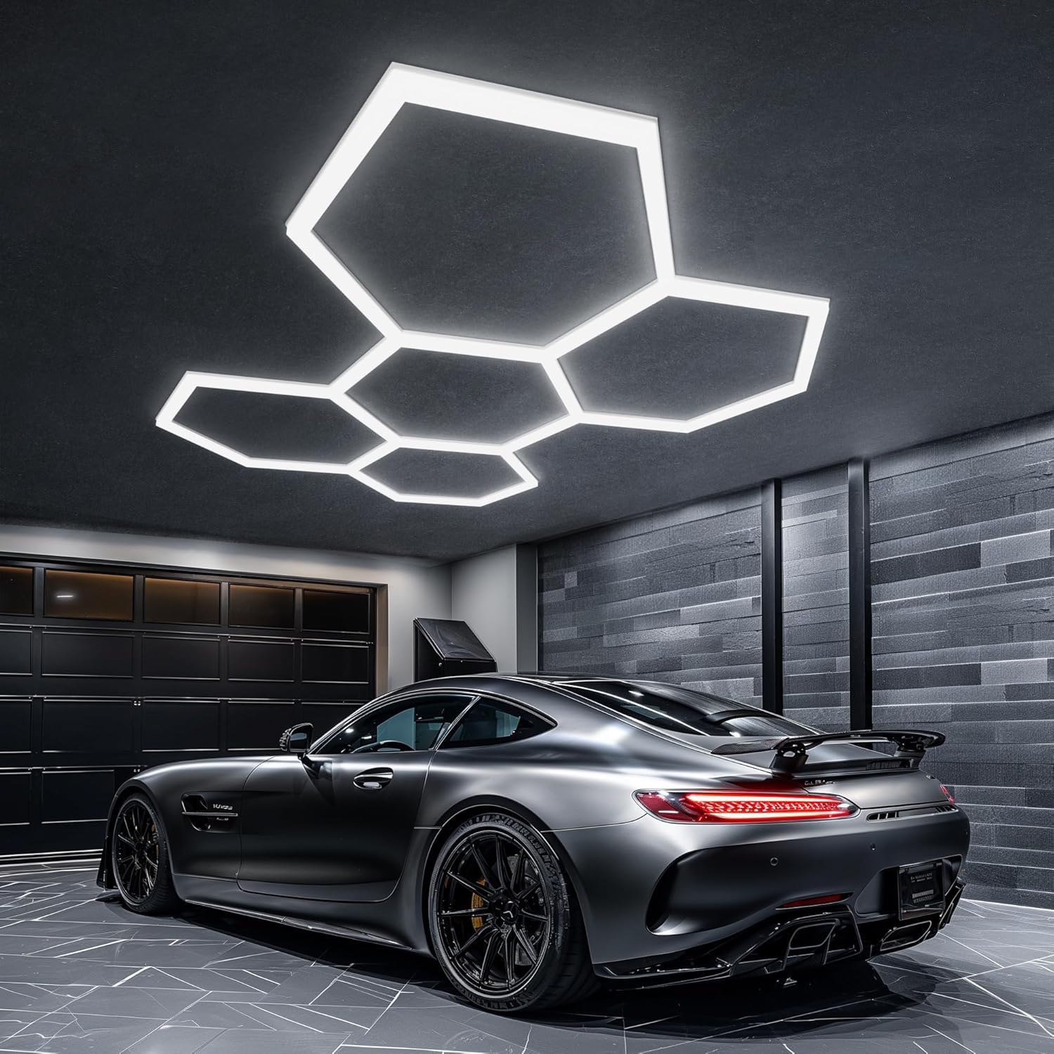 Lphianx Hexagon Led Garage Light, 25 Pack 6500k Garagen Licht Hexagon, 200w Hexagon Led Lights, Für Garage, Werkstatt, Lager, Autogarage