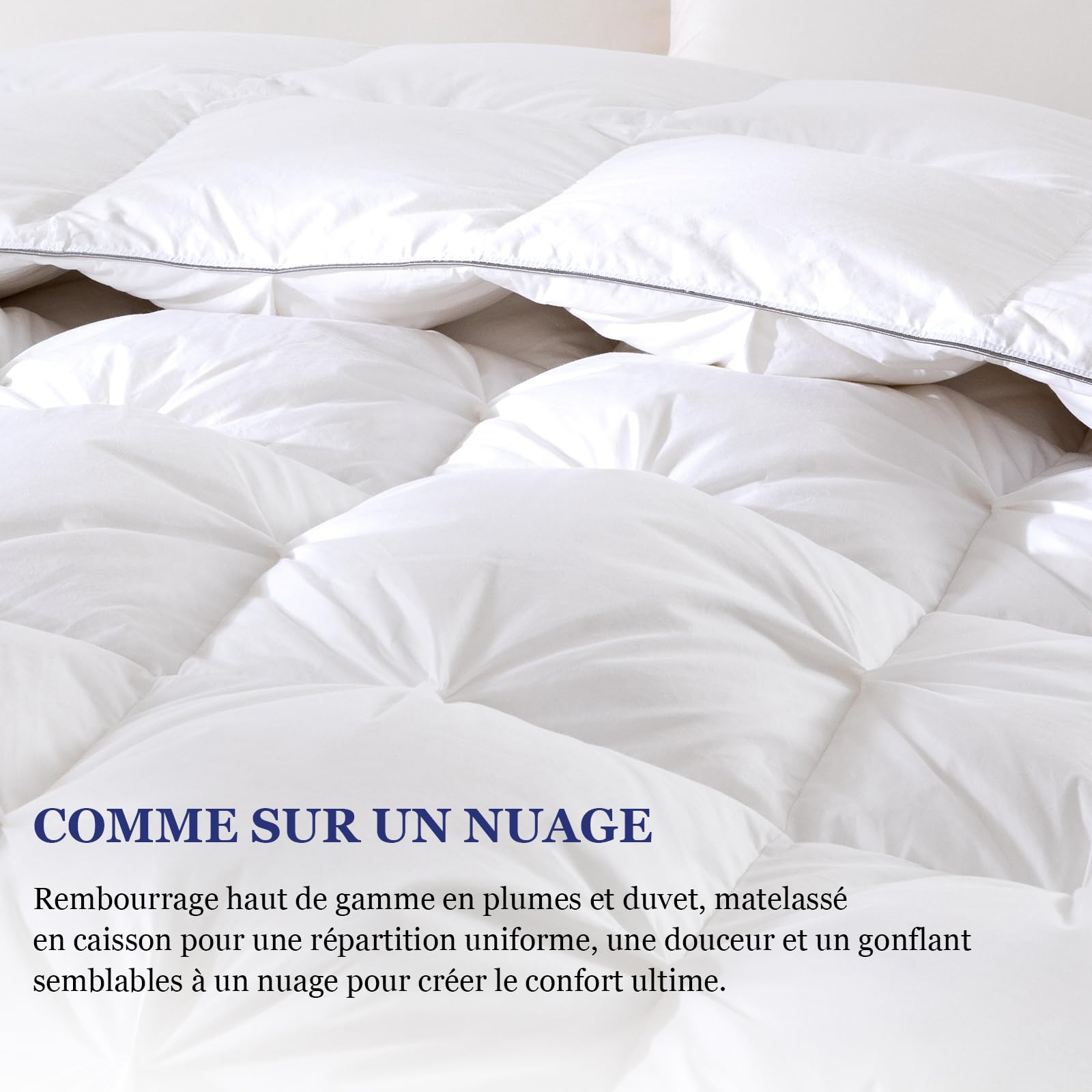 Homyrium Edredon Cama 135/150 de Plumón Nordico Relleno Nordico 450 gr/m²Cama 150 Edredón Invierno de Plumas 240x220cm Lavable, Transpirable, Extrasuave, Certificado Oeko-Tex y RDS