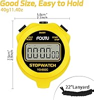 Vista 4 de FCXJTU Digital Simple Stopwatch Timer, No Bells, No Alarm, Simple Basic Operation, Silent, Clear Display, ON/Off, Large Display for Swimming Running