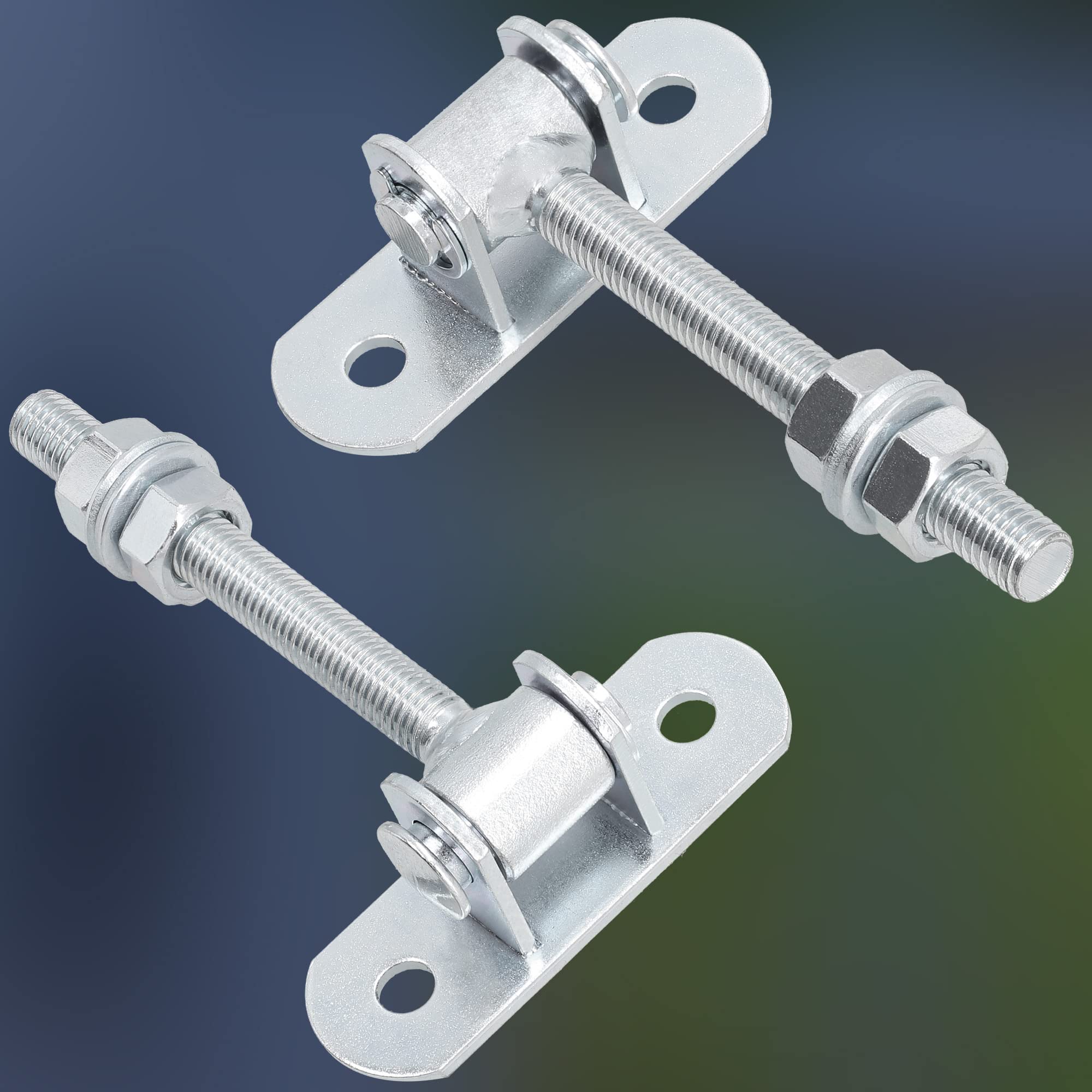 KOTARBAU® 2 piezas Bisagras Para Puertas - Acero - 115 mm M12 - Plata - Bisagra Ajustable Para Puerta De Jardín - Con Placa De Montaje - Para Cancelas Y Portones - Bisagras Regulables