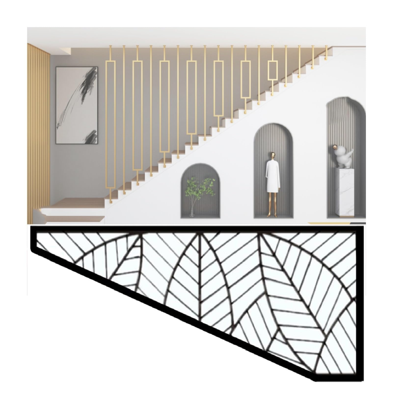 Main courante d'escalier intérieur pour marches de grenier sûres