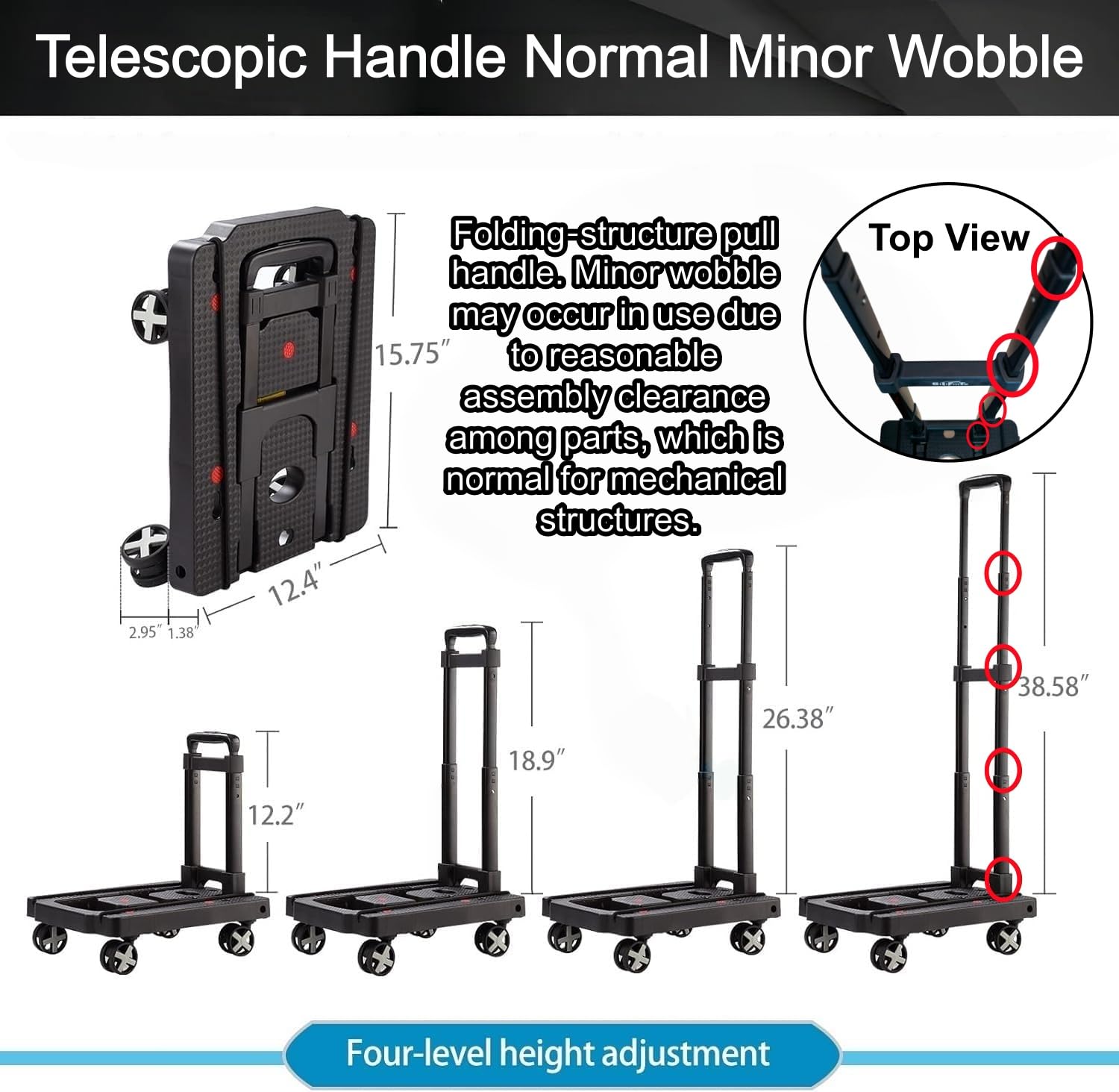 Foldable Hand Truck - Lightweight Luggage Cart -3