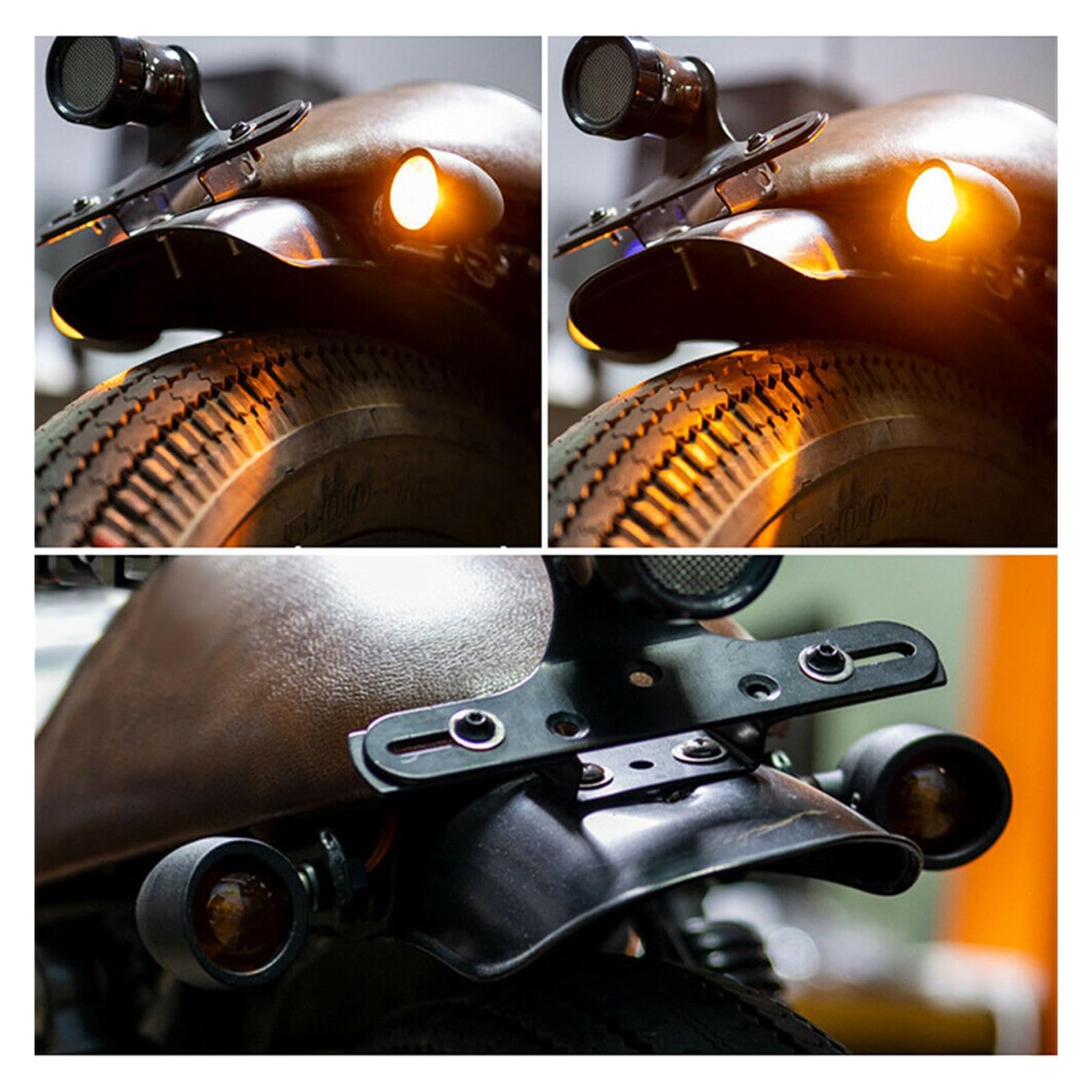 Clignotant Clignotants 1 Paire Moto LED Clignotants Feux De Freinage Feu De Signalisation Feu - Lampe Pour Café Racer