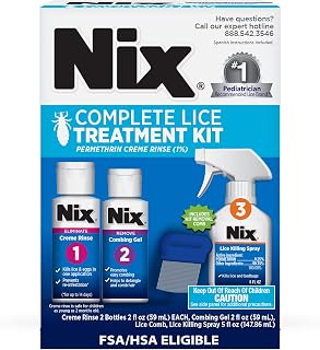 Complete Lice Treatment Kit for Home and Hair, with Permethrin Crème Rinse, Combing Gel, Lice Comb, and Home Spray for Bedding and Furniture