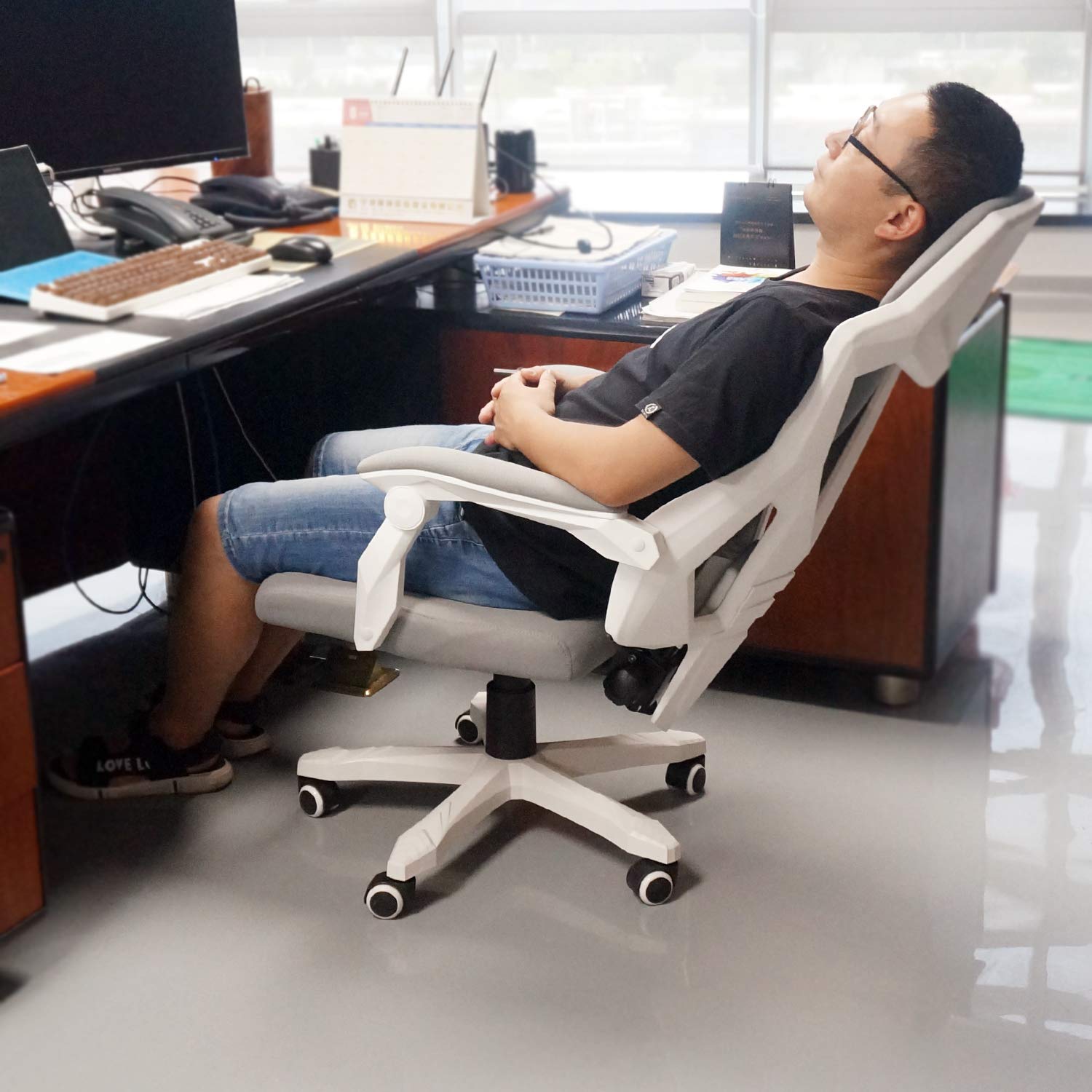 Buy EUCO Grey Office Chair,Reclining Computer Desk Chair Gaming Chair