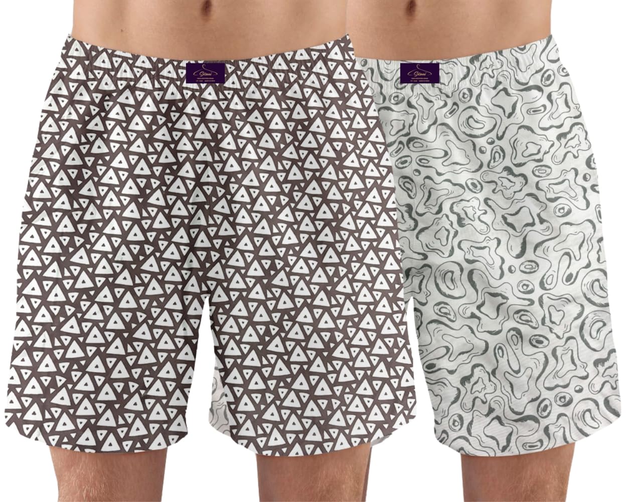 wanderthreads lifestyle co. Mens Cotton Blend Regular fit Printed Shorts with Elegant Design | Stylish, Super Soft & Comfortable Boxers Shorts (Pack of 2)-picture-20