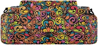Kigai Universal Baby Stroller Organizer, Colorful Pattern Detachable Stroller Caddy Accessories Bag with Insulated Cup Holder and Adjustable Straps for Diaper, Phone, Toys
