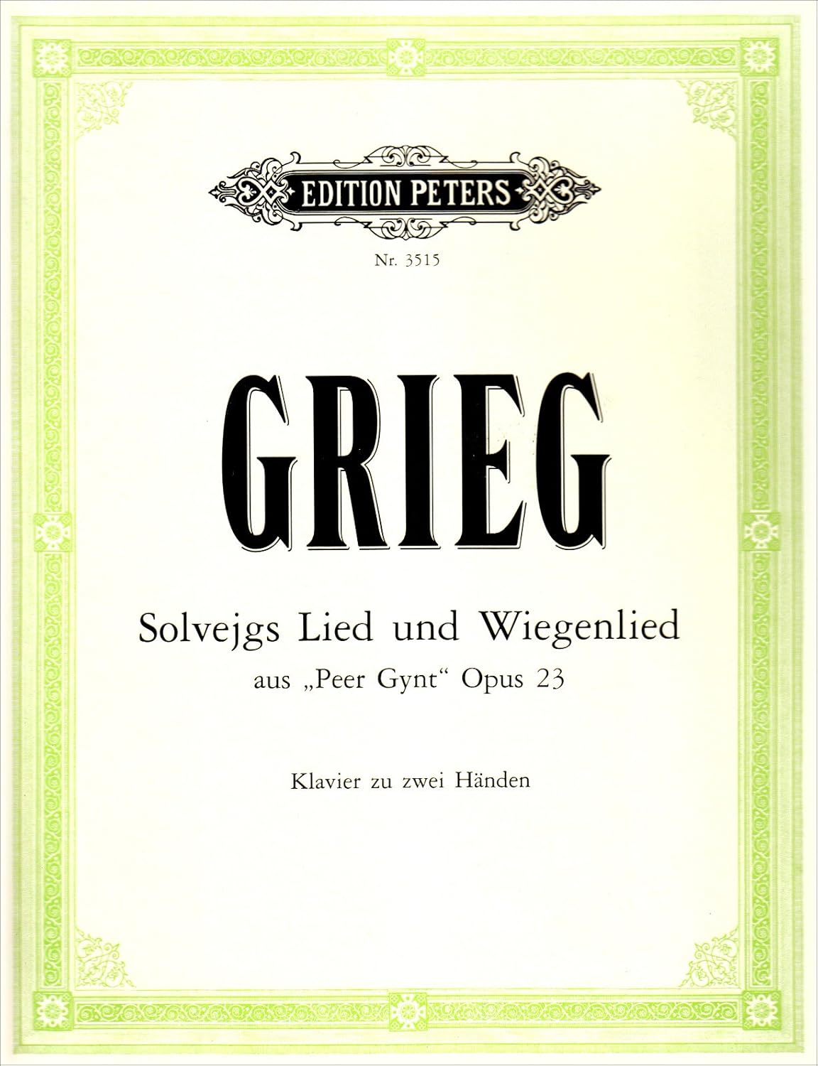 Grieg Solveig's Song and Solveig's Cradle Song (arr. for