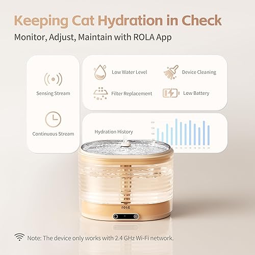 Miniatura 3 de Enabot EBO ROLA - Fuente de agua para gatos inalámbrica fuente inteligente para mascotas a pilas, dispensador de agua para gatos sin bombas, bandeja