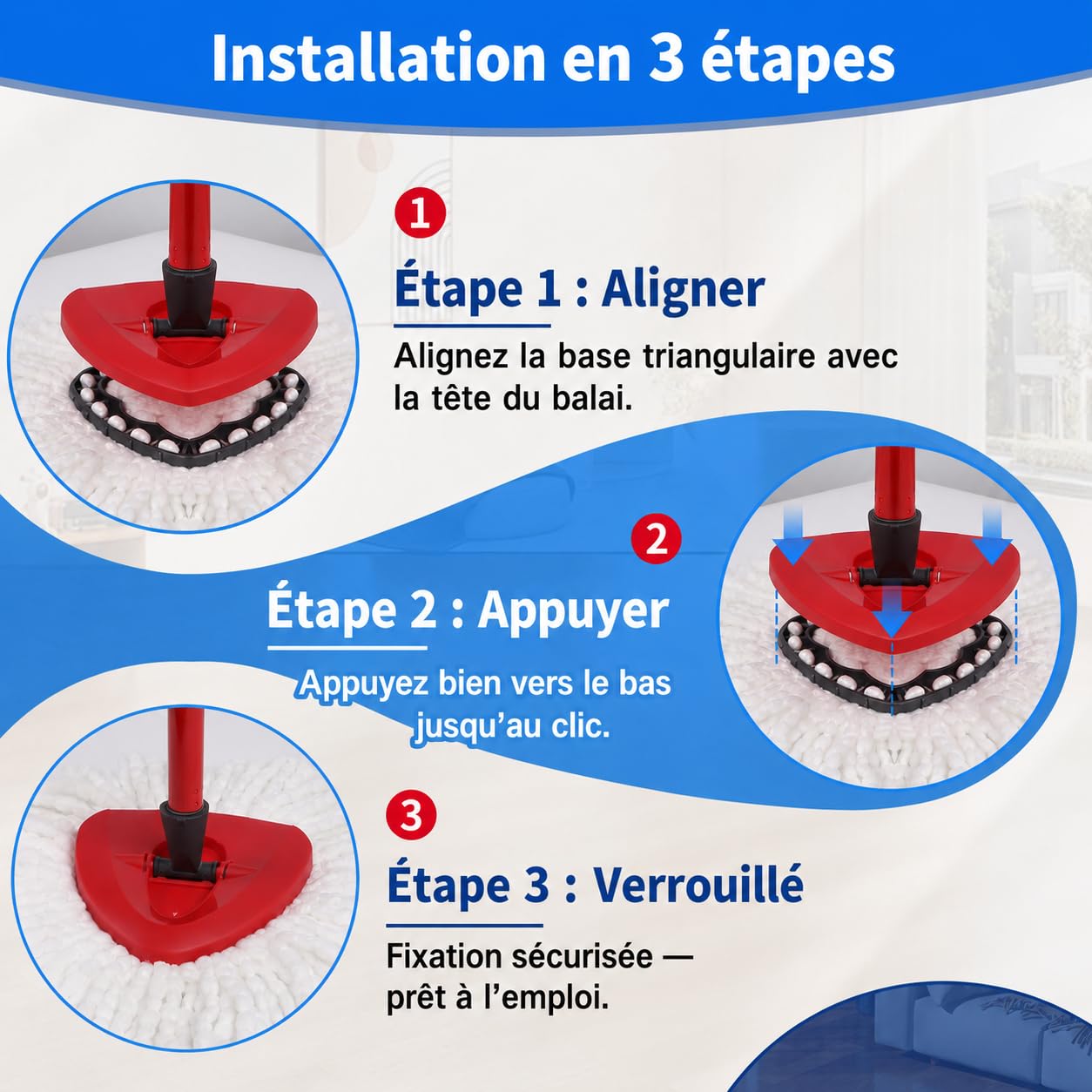 Recharge Serpillière Microfibre Lot de 4 – Compatible avec Vileda Turbo EasyWring & Clean, Têtes de Balai Haute Densité, Lavables et Réutilisables, Nettoyage Efficace Tous Types de Sols