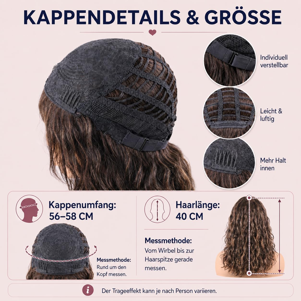 40 cm Body Wave Perücke mit Pony, Dunkelbraun-Honigblond Balayage Highlights, 100% Echthaar Perücke für Frauen, Weiche Wellen, Färbbar & Blondierbar, Pflegeleicht für Alltag und Party