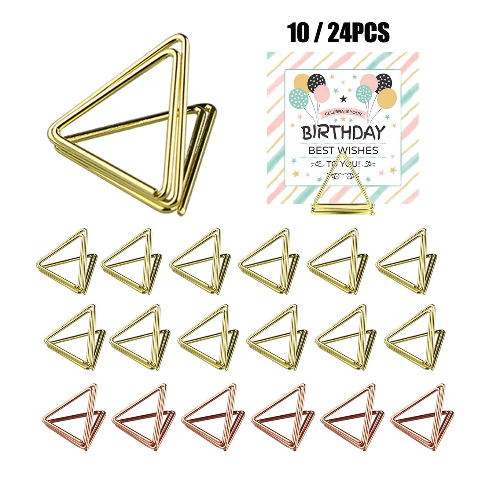 uchwyt na numer stołu, 10/24 szt. metalicznych złotych kartek na zdjęcia i jedzenie, stojak tabliczki, artykuły ślubne(Rose Gold 24pcs)