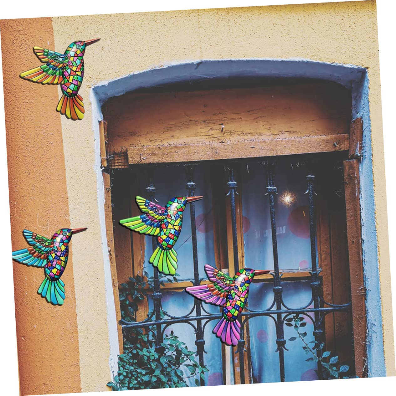 2 Sculptures Oiseaux En Fonte Vintage - Déco Murale Salon, Chambre Ou Jardin - Ornements Suspendus Noir