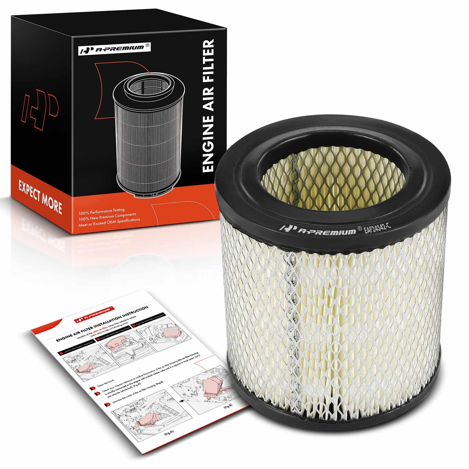 Engine Air Filter Compatible with Chevrolet Camaro 1990-1992, Cavalier 1987-1994, LLV 1994-1995 & Buick Regal, Century & Oldsmobile Cutlass Ciera, Cutlass Supreme & Pontiac Fiero, Firebird