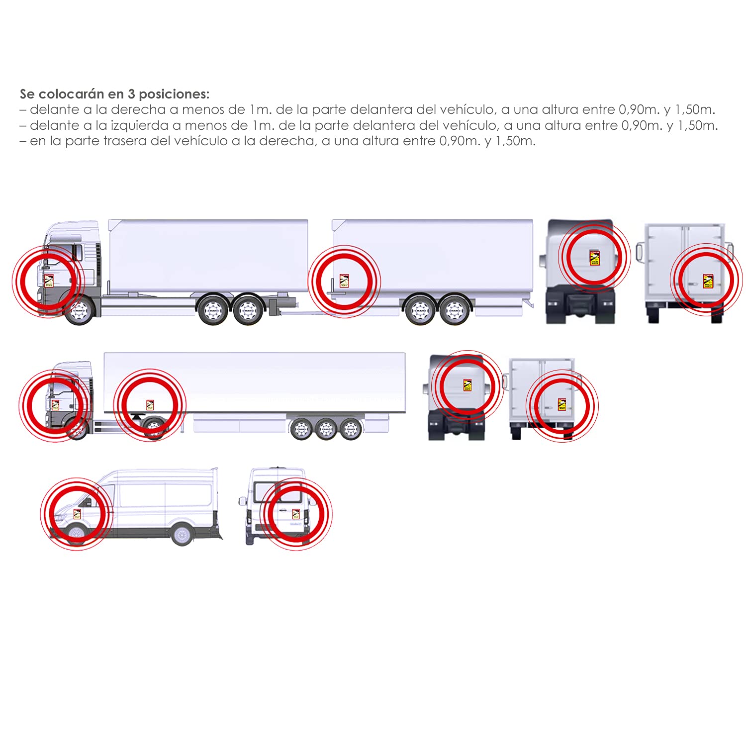 WOLFPACK LINEA PROFESIONAL 15052120 Sticker Sticker Truck 25x17 cm. Dead Angle Sticker France Mandatory, 0, Multicolor, Extra Large