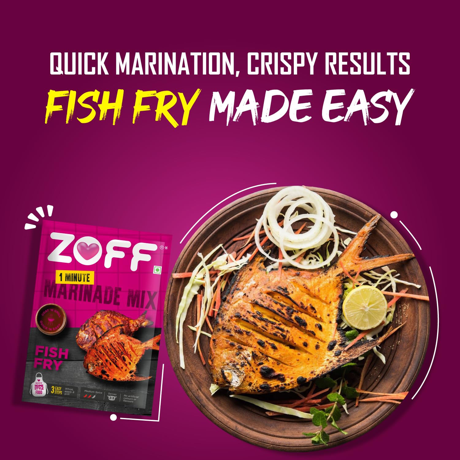 ZOFF Marinade Mix – Flavorful Fish Fry Masala – Perfect for Seafood Lovers – Ready-to-Cook, No Preservatives or Additives – 25g - Image 4 thumbnail
