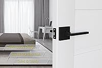 Vista 2 de Avalon 0630 - Manijas modernas para puerta, pomos de paso de privacidad en acabado negro mate