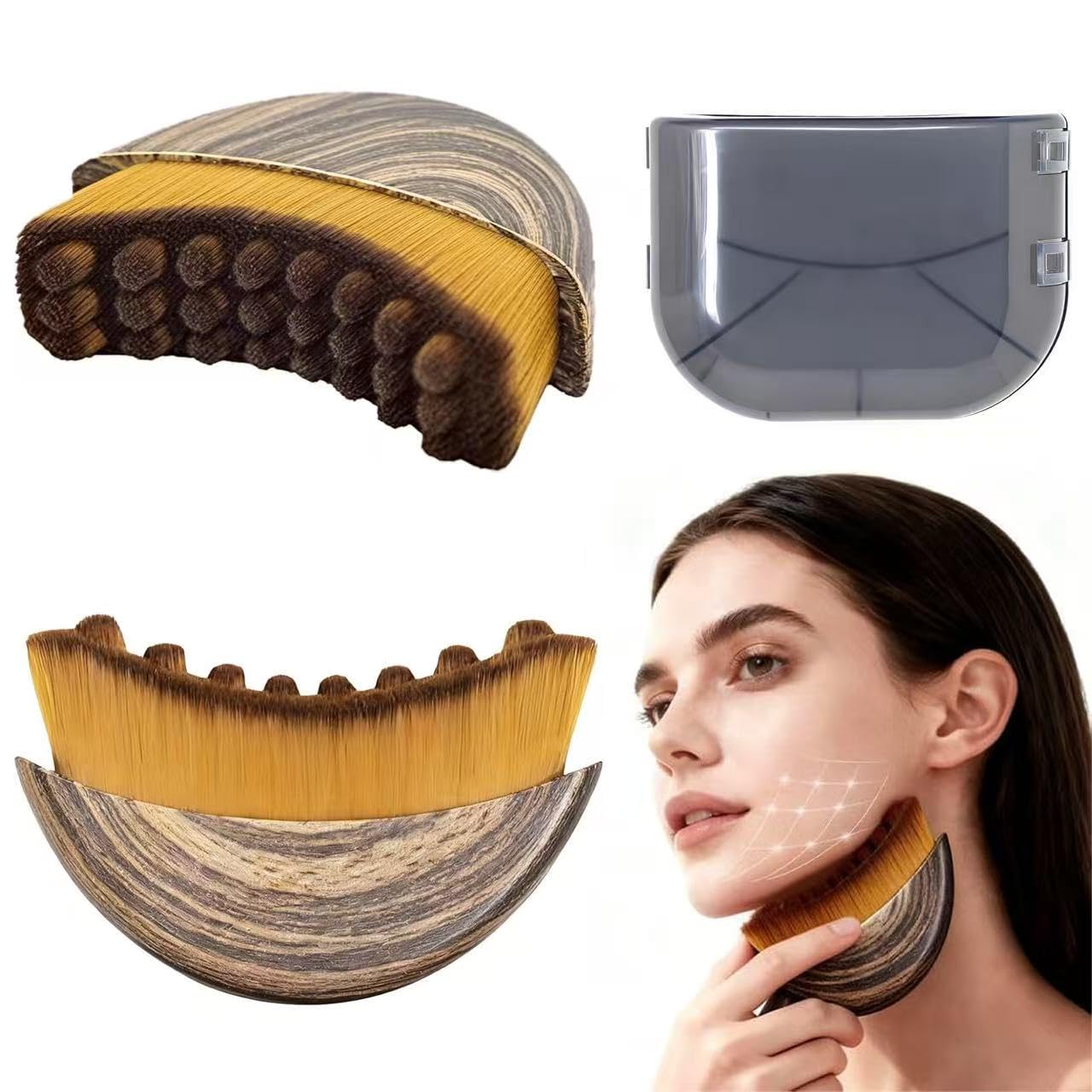 Lengaijin New Lymphatic Contour Face Brush, Contour Face Brush Lymphatic Drainage Massager for Face, Designed for The Face Gentle Enough for Daily Use
