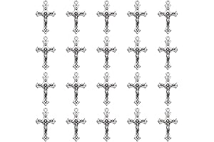 100pcs Antique Silver Plated Cross Charms Pendant for Jewelry Making