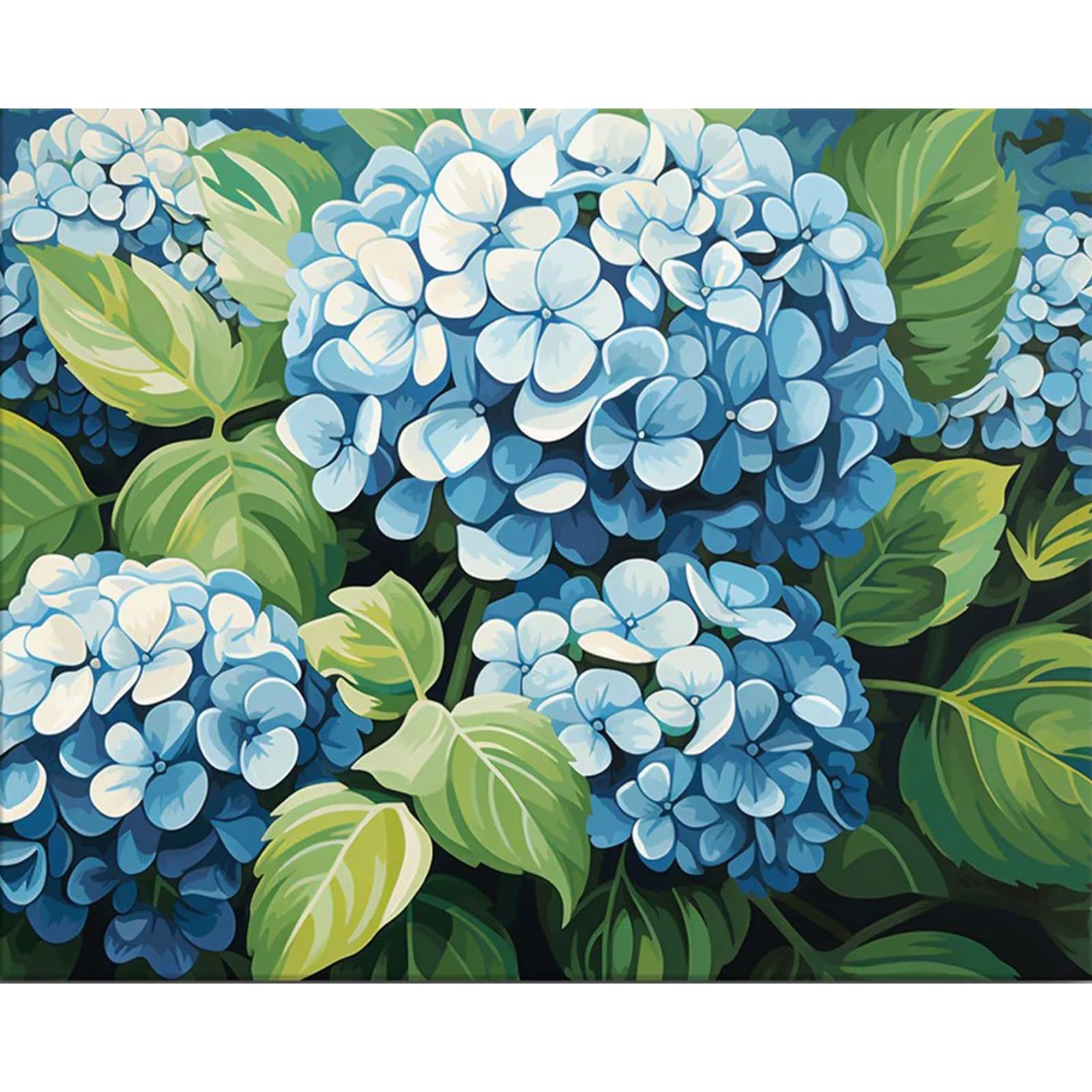 JATOK Paint by Numbers for Adults, Painting Kits for Beginners On Clear Symbols Colored Canvas, Easy DIY Acrylic Pigment Drawing Paintwork for Home Wall Decor, 16x20in Frameless, Hydrangea