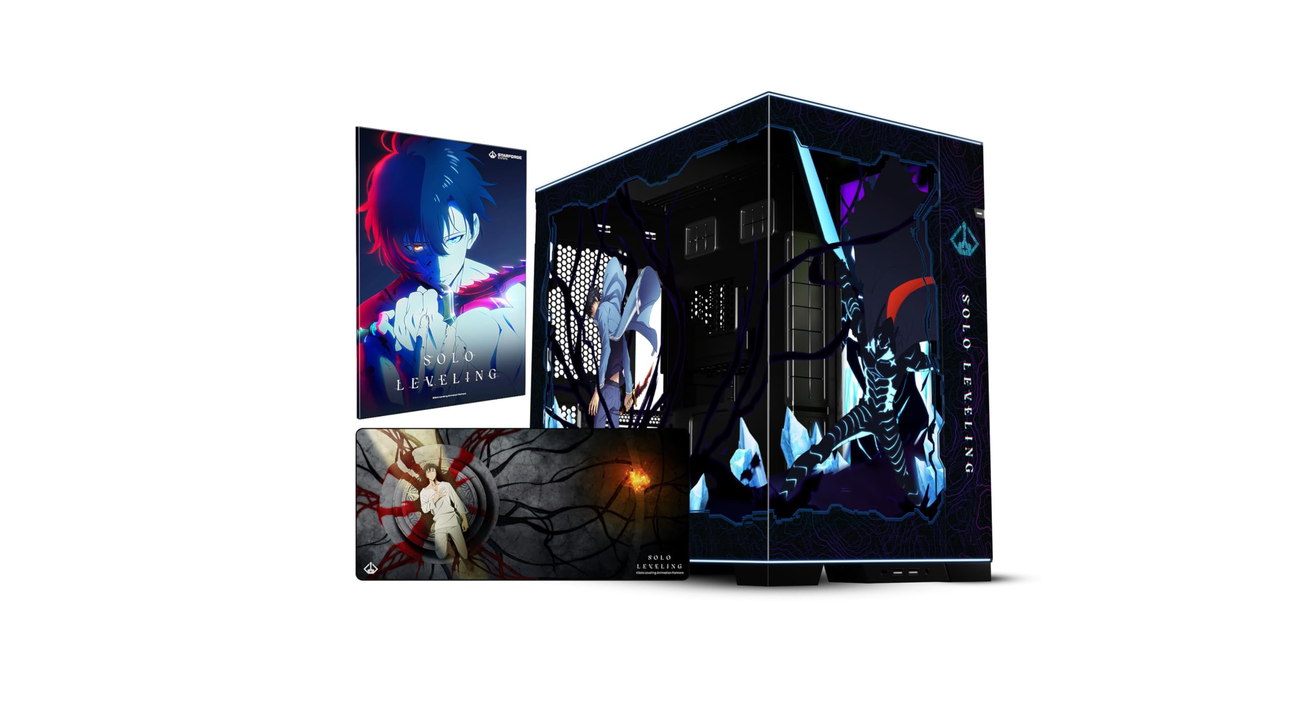 Solo Leveling Computer Case Bundle – Lian Li O11 Dynamic EVO RGB E‑ATX/ATX/mATX PC Tower – with UV Printed Artwork