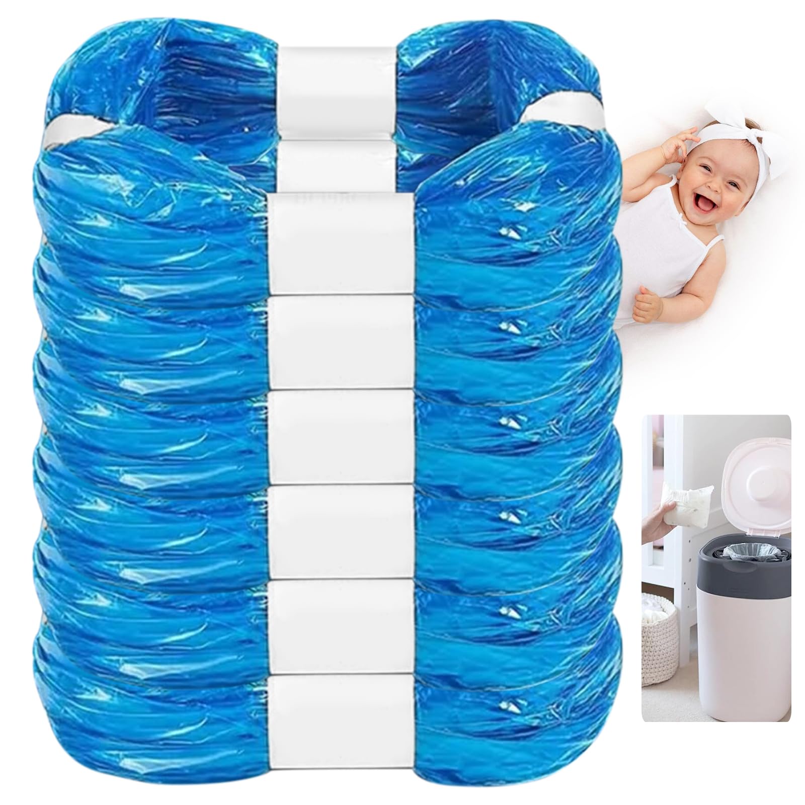 6 Pezzi Ricarica Mangiapannolini, Sacchetti Mangiapannolini Compatibile con Maialino Foppapedretti Angelcare Tommee Tippee Twist & Click Simplee Tec Litter Locker - 2