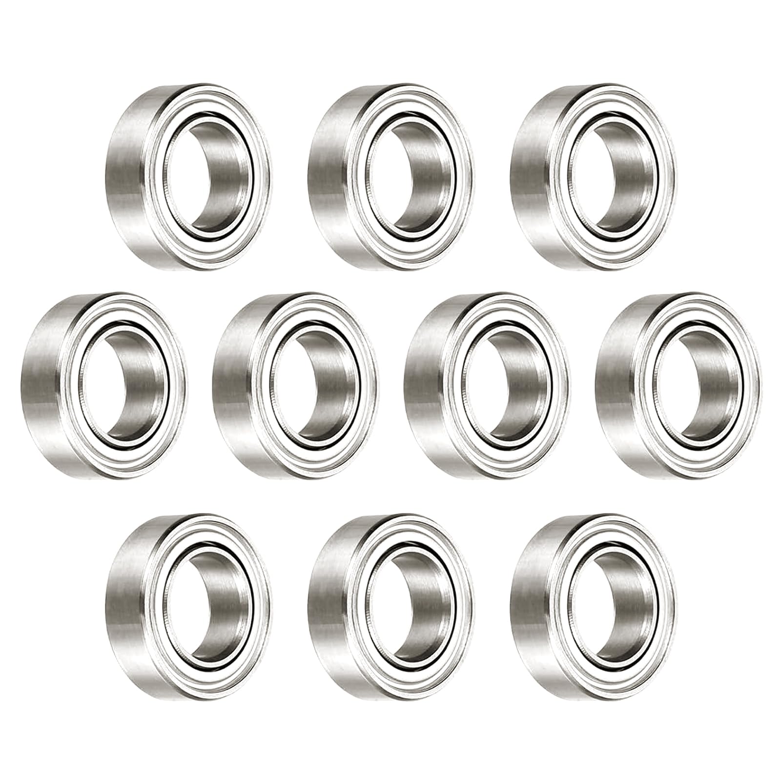 BORDSTRACT SMR137ZZ Deep Groove Ball Bearings, 10pcs 7mm x 13mm x 4mm Stainless Steel Micro Machine Parts Double Sided Metal Sealed Power Transmission
