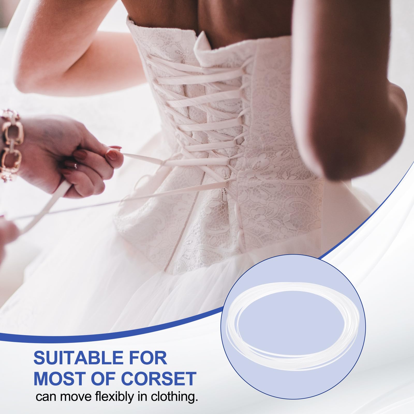 PATIKIL 4mm x 1.3mm x 10 Iarde Stecche per Cucire, 2 Rotoli Stecche per Corsetti Plastica Pp Corsetto Stecca per Bambole Fatte a Mano, Cappello, Borse, Abiti, Fai da Te, Trasparenti