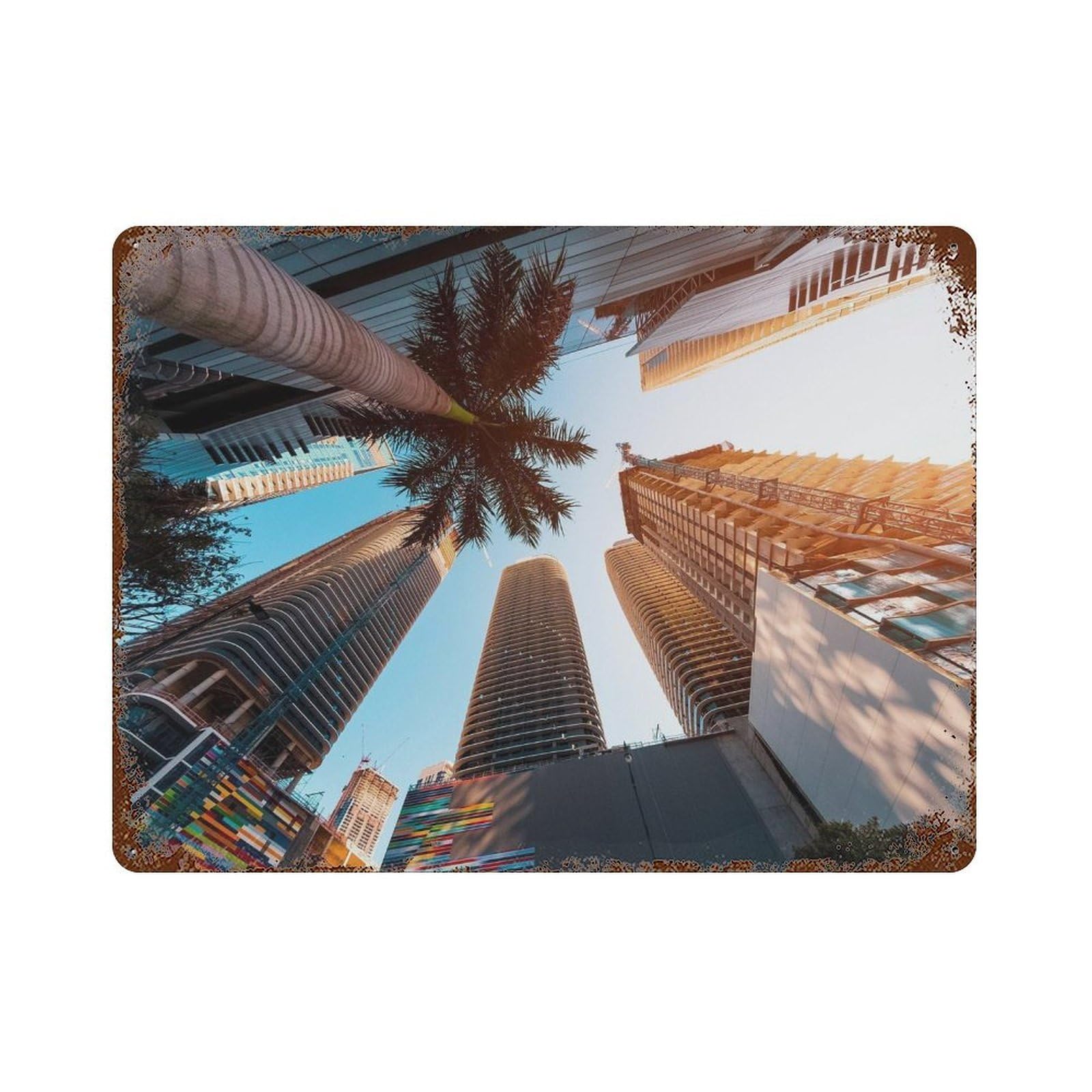 xiaoxiaoshen Real Photo Miami Decor Florida USA Wall Decor Art Metal Tin Poster Modern Home Decor Art Home Bar Shop Decorations Vintage Sign 30x40cm