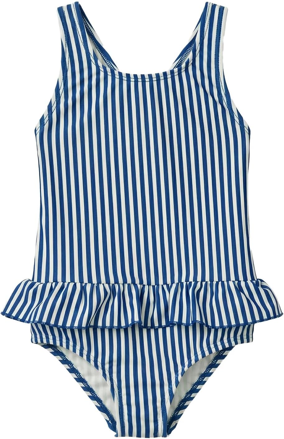 Toddler Girls One Piece Swimsuits Crossback Backless Bathing Suit Whale Dolphin Shark Swimwear with Ruffle Butt UPF50+