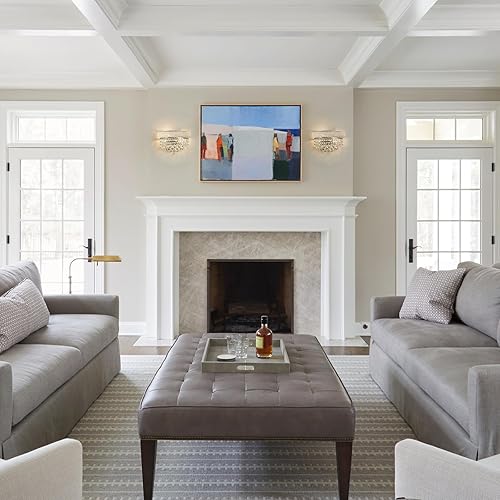 Miniatura 6 de chandiry Apliques de pared de cristal de 2 luces para sala de estar, baño, tocador, sala de estar, pasillo, dormitorio, escalera (cromado)