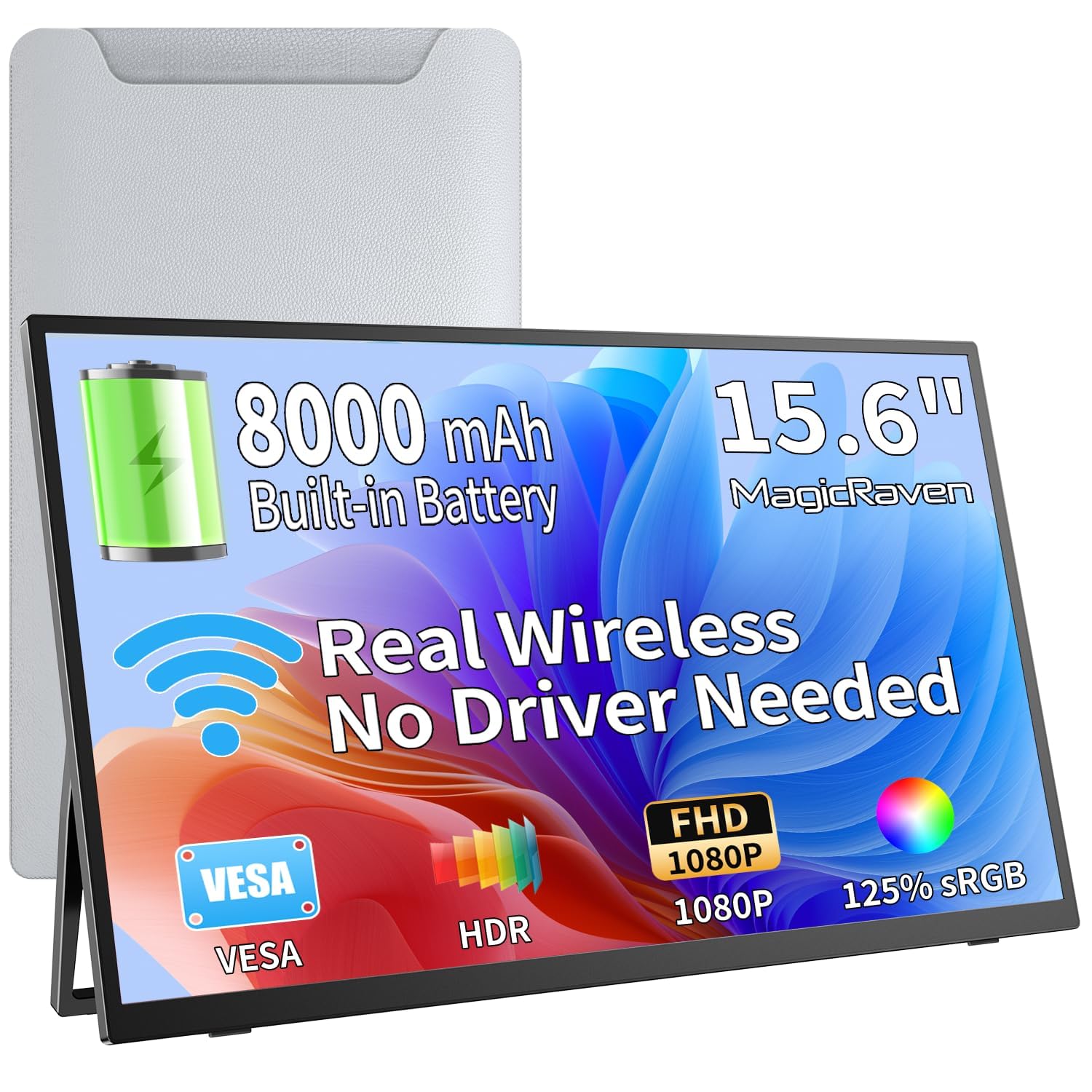 MAGICRAVEN Wireless Portable Monitor 15.6'