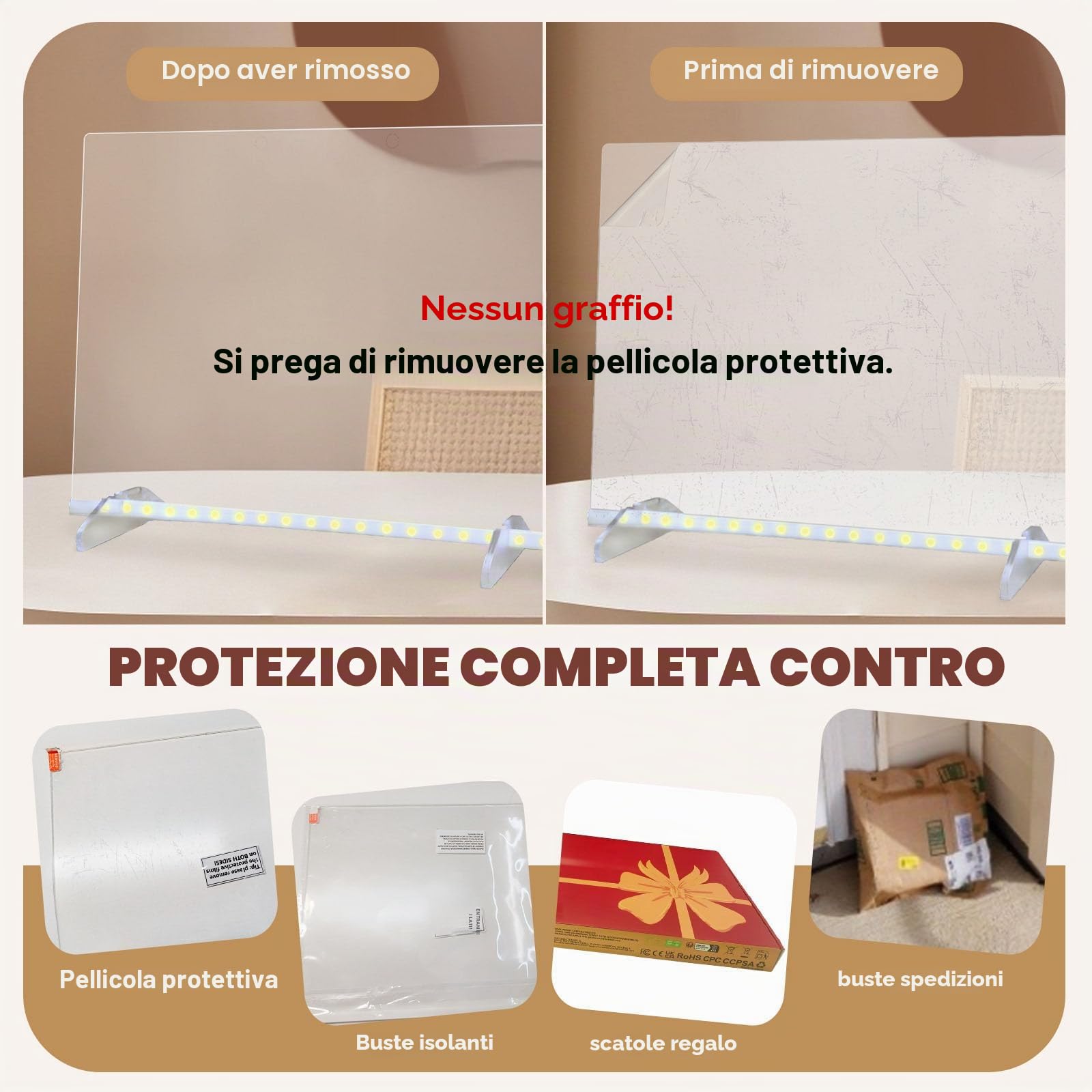 Ortizan Lavagna Luminosa per Disegnare, Lavagna Luminosa Bambini, 35x25 cm 13 modalità di luce, incluso adattatore, supporto e catena per appendere, Regalo Creativo per Fidanzata,Mamma,Papà Festività