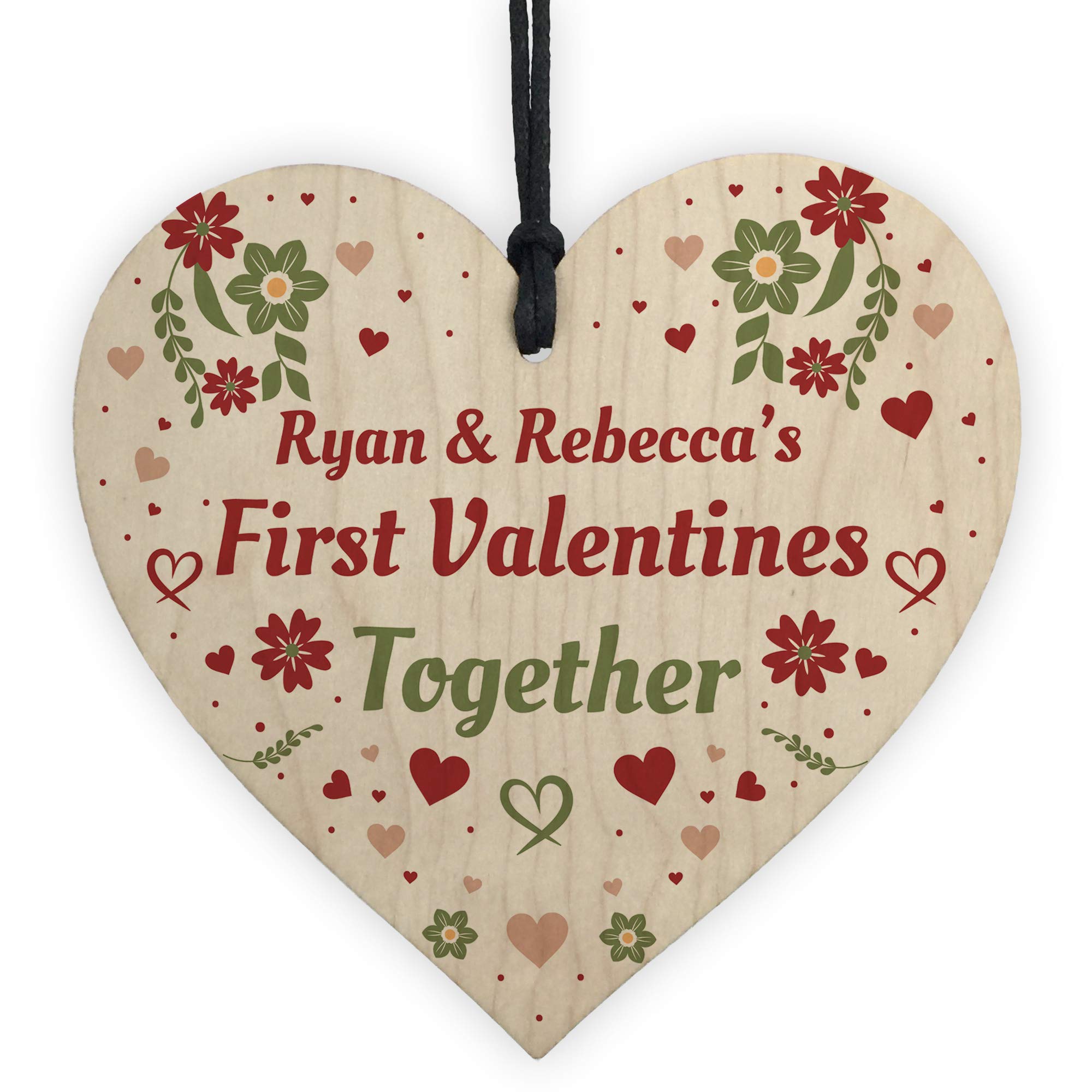 First Valentines Gift Personalised Wooden Heart Gift For Boyfriend Girlfriend Keepsake