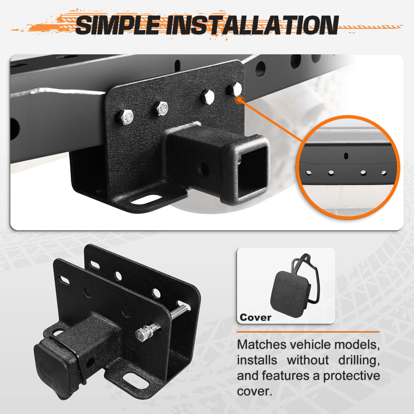 Snailfly 2 Trailer Tow Hitch Assembly Fit For Ford Bronco 2021 2025 Class 3 Hitch Receiver Not For Bronco Sport