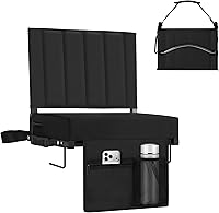 Halituny Stadium Bleacher Seat with Back Support, Wide Padded Cushion, Cup Holder, Portable Folding Chair w/ Strap