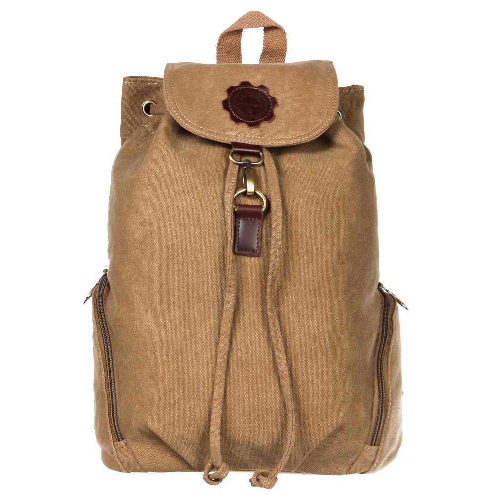 Vintage Design Ladies' Canvas Rucksack Backpack Portable Carry Case for Camera Laptop Tablet Fashionable Casual Bag for Traveling Picnic (B-Apricot)