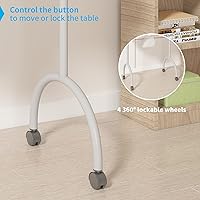 Vista 6 de TABU Mesa de manicura portátil para uñas, mesa de manicura plegable con ventilador colector de polvo, lámpara LED, 4 ruedas bloqueables y bolsa