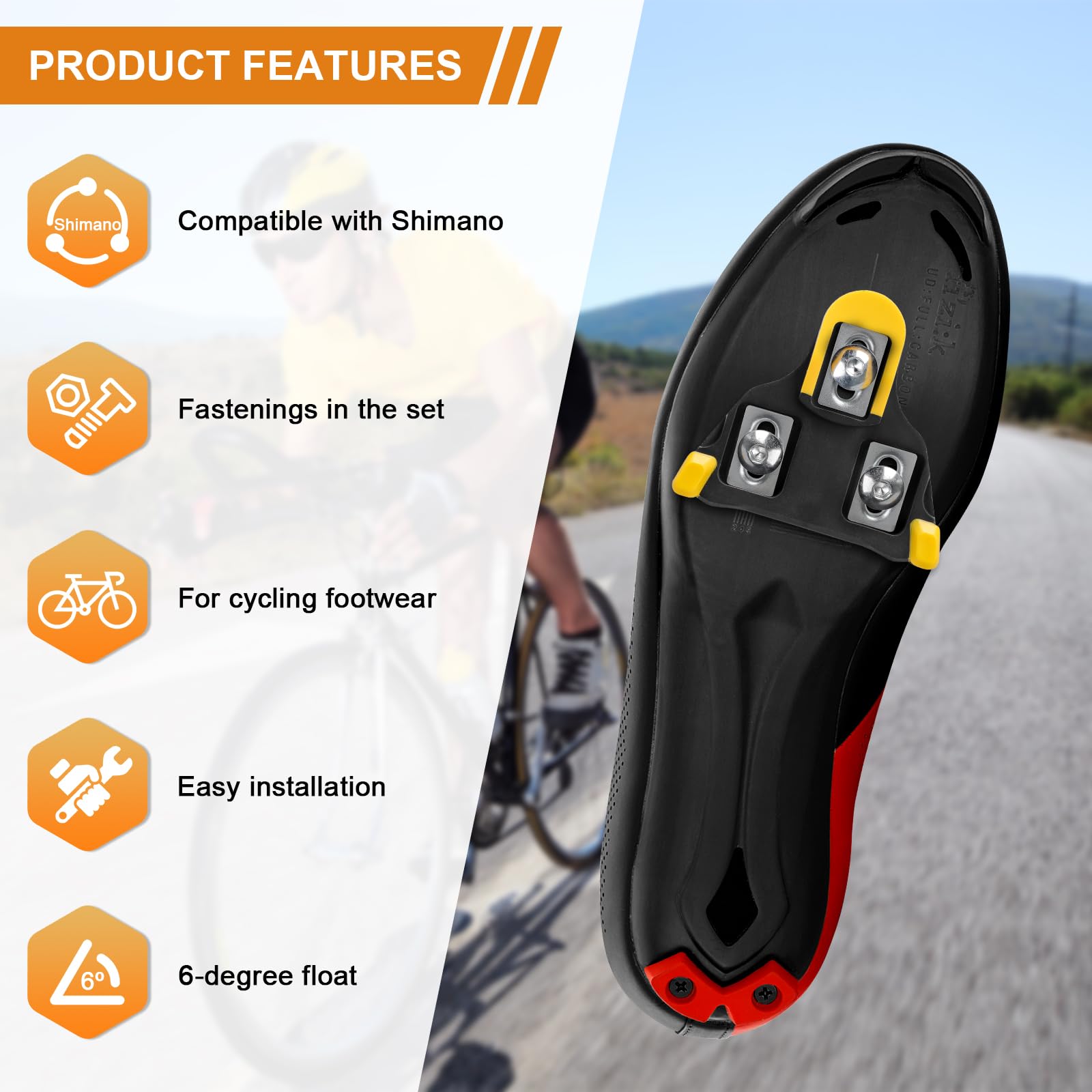 Calas de Bicicleta de Carretera, calas de Ciclismo compatibles con Shimano SPD SL, aptas para Pedales de Carretera y Zapatillas Ciclismo Carretera, Compatible con SM-SH10 SM-SH11 SM-SH12